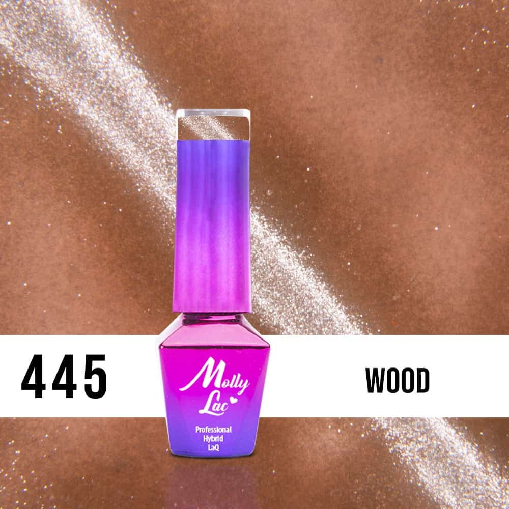 Hybridný lak MollyLac – CatEye - Womanity Wood 5 ml č. 445