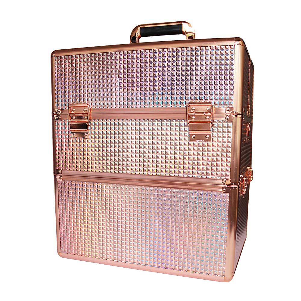 Kozmetický kufrík XXL K105-7H Ružové zlato