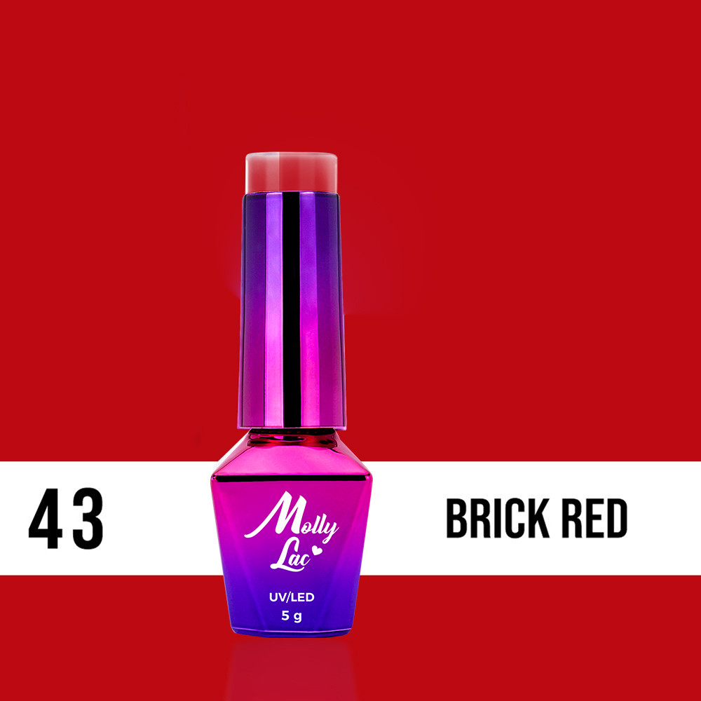 Hybridný lak MollyLac 43 Brick Red 5 ml