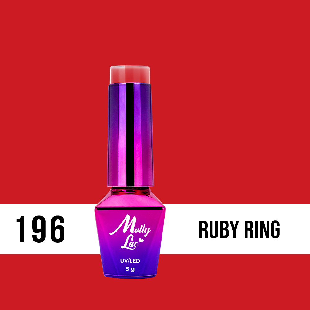Hybridný lak MollyLac 196 Ruby Ring 5 ml
