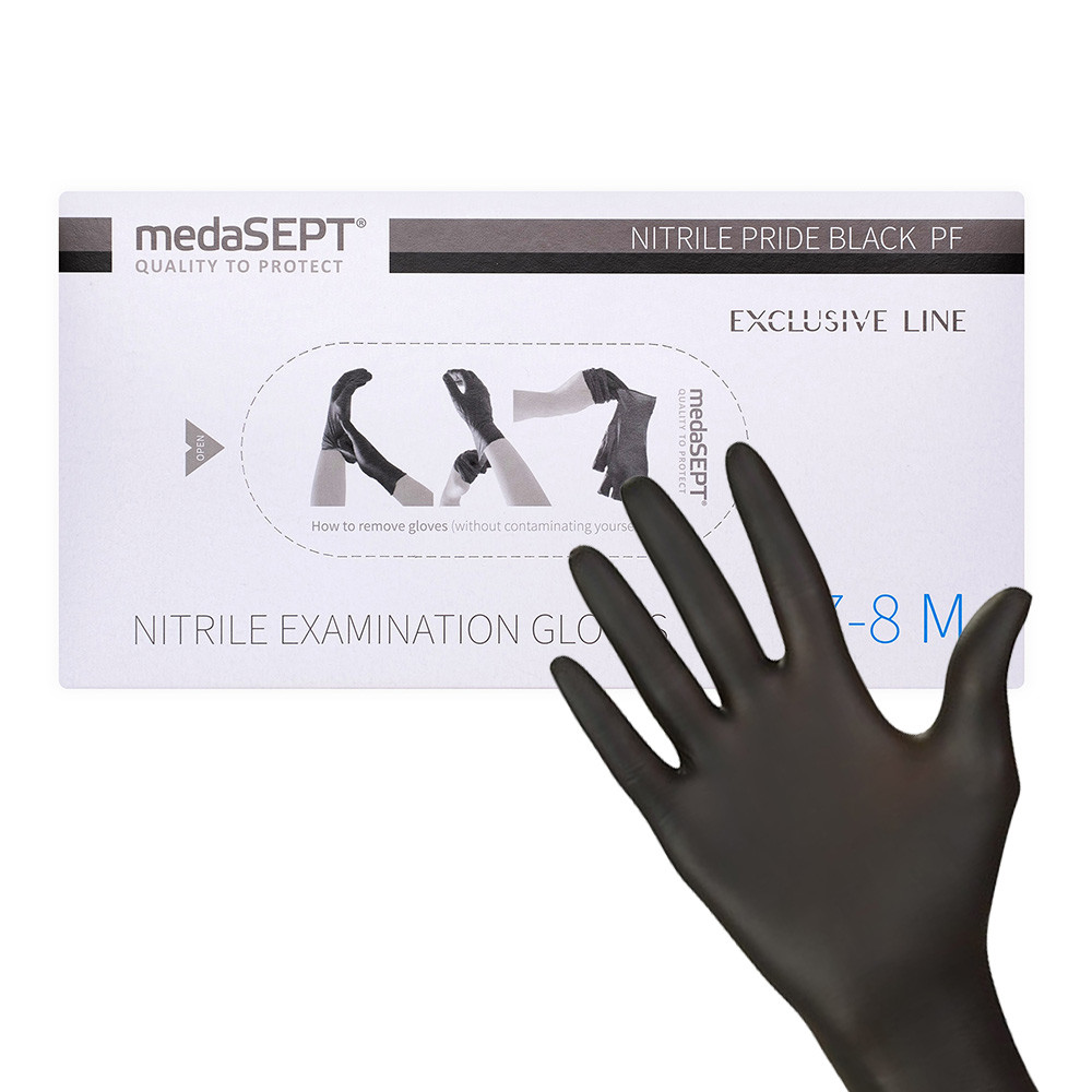 Nitrilové rukavice Medasept čierne vel.M 100 ks