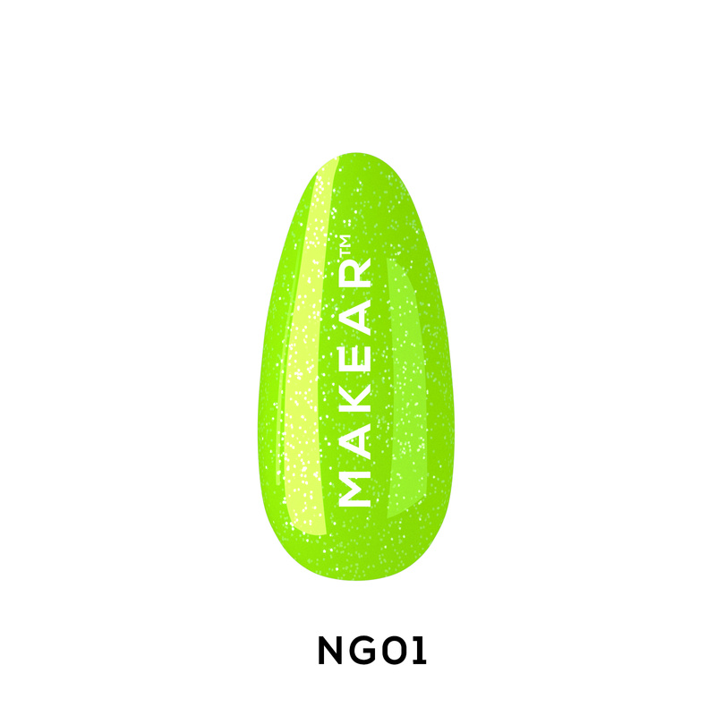 Makear gél lak 01 Neon glitter 8 ml