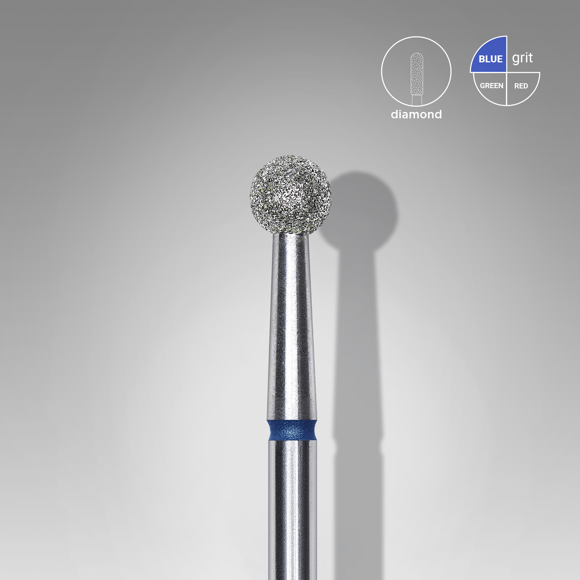 Staleks Diamantový brúsny nadstavec - “ball” blue 4mm - FA01B040